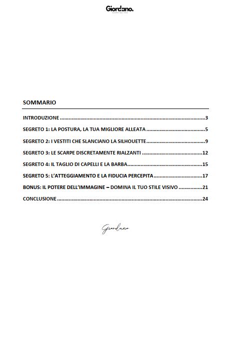 E-book – 5 Segreti per Sembrarti Più Alto
